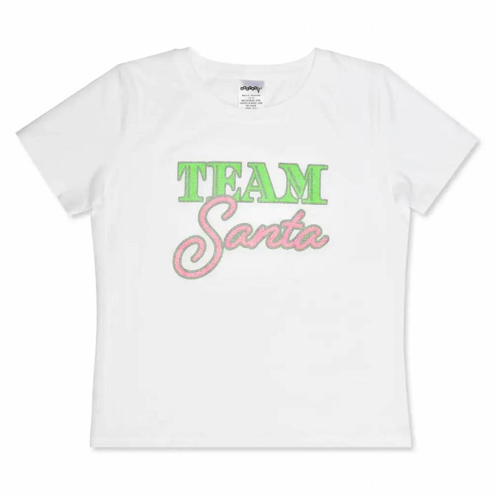 NEW ISCREAM kids' team santa t-shirt in white